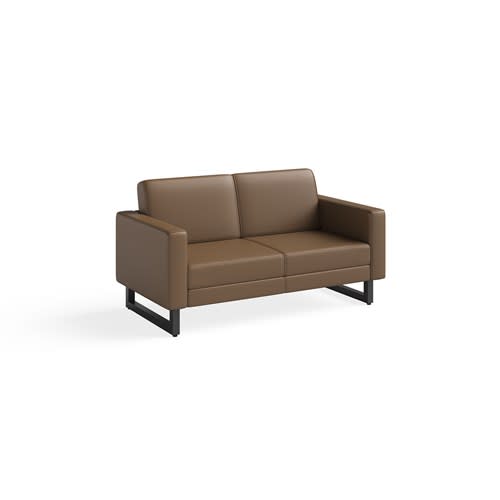 Mirella Lounge Settee with Black Legs, Cognac
